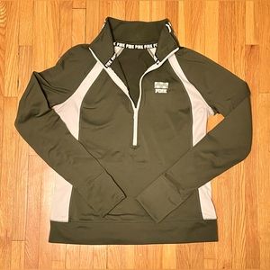 Victoria Secret PINK Ultimate Half Zip Jacket w thumbholes and back pocket. Sm